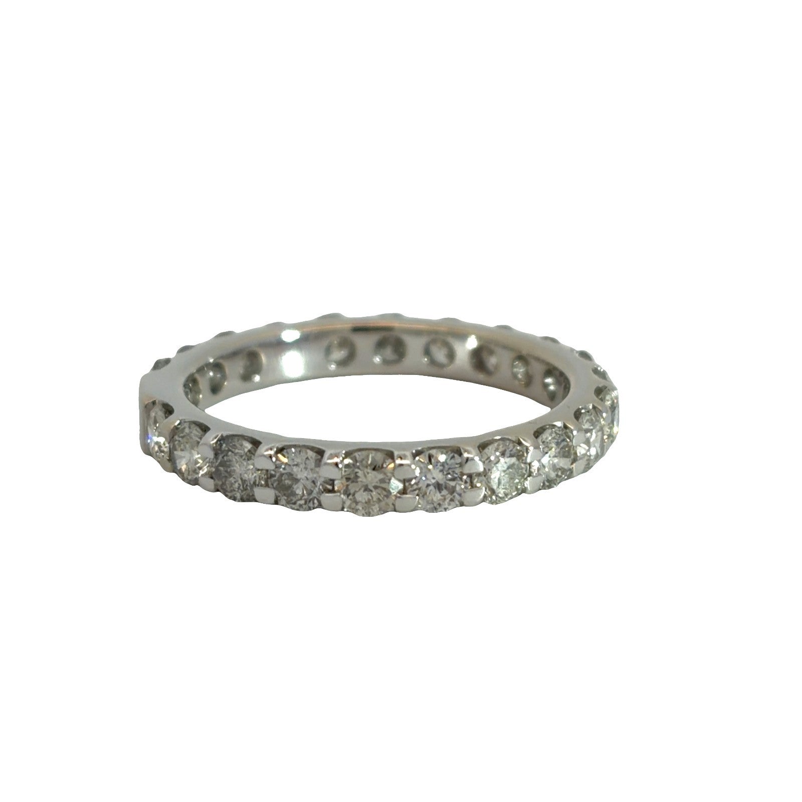 14K Stamped White Gold Diamond 2.00ctw Eternity Band Ring2