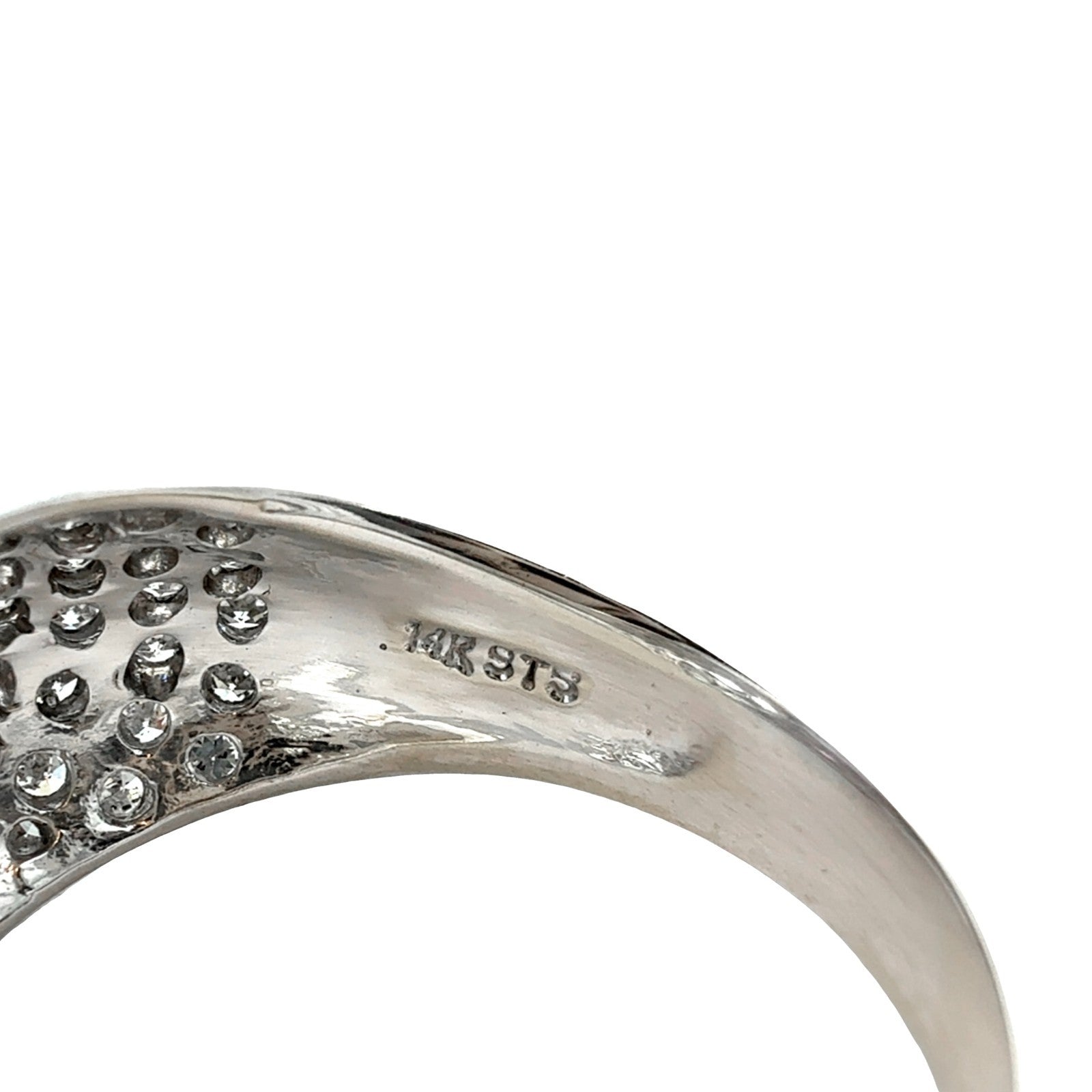 14k White Gold 0.96tcw Tanzanite and 0.47cttw Pave Diamond Dome Cocktail Ring5