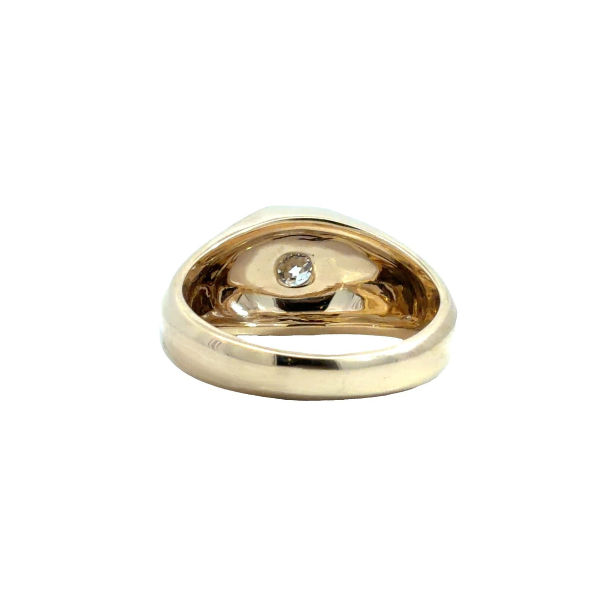14k Yellow Gold Hexagonal 0.60tcw Euro Cut Diamond Signet Ring2