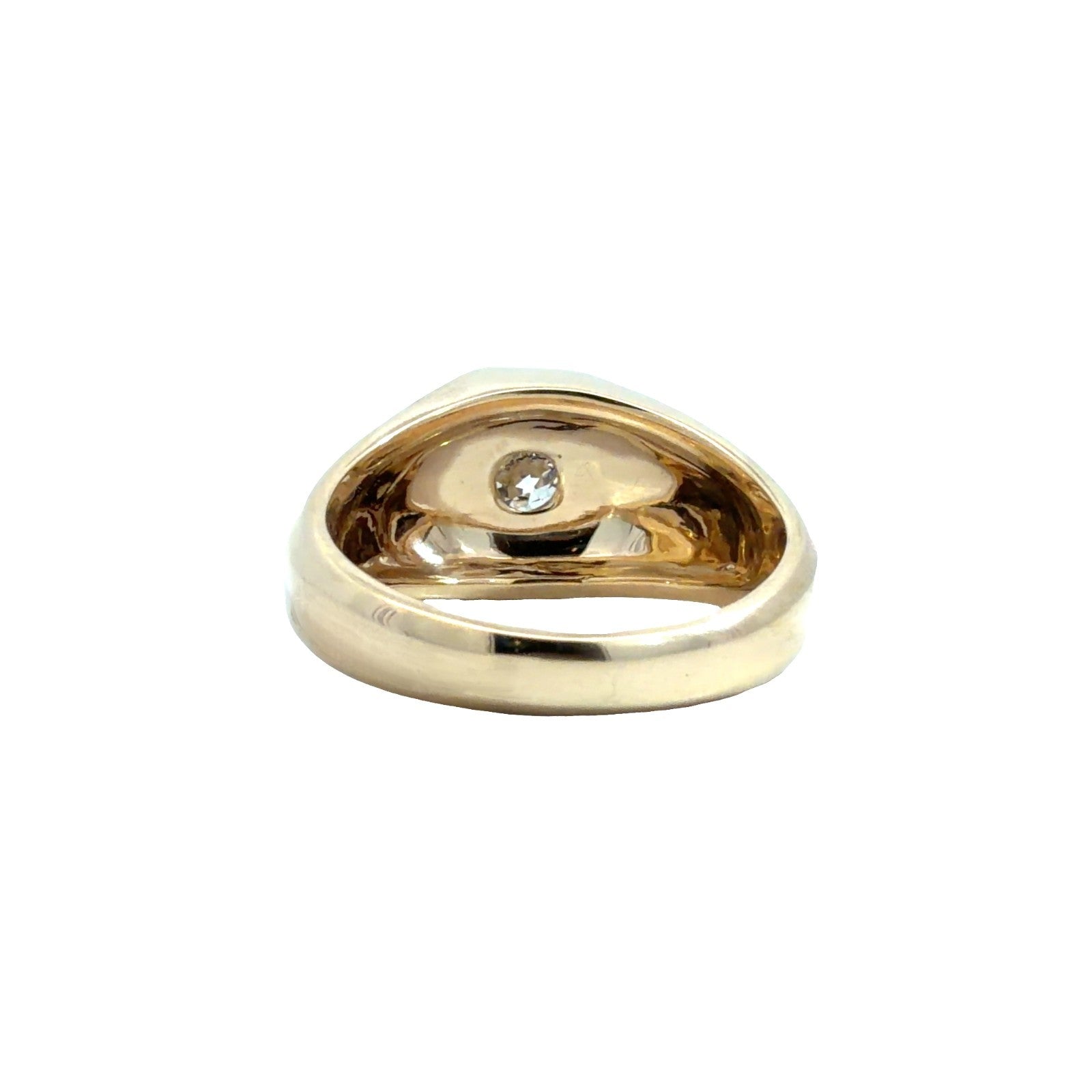 14k Yellow Gold Hexagonal 0.60tcw Euro Cut Diamond Signet Ring2