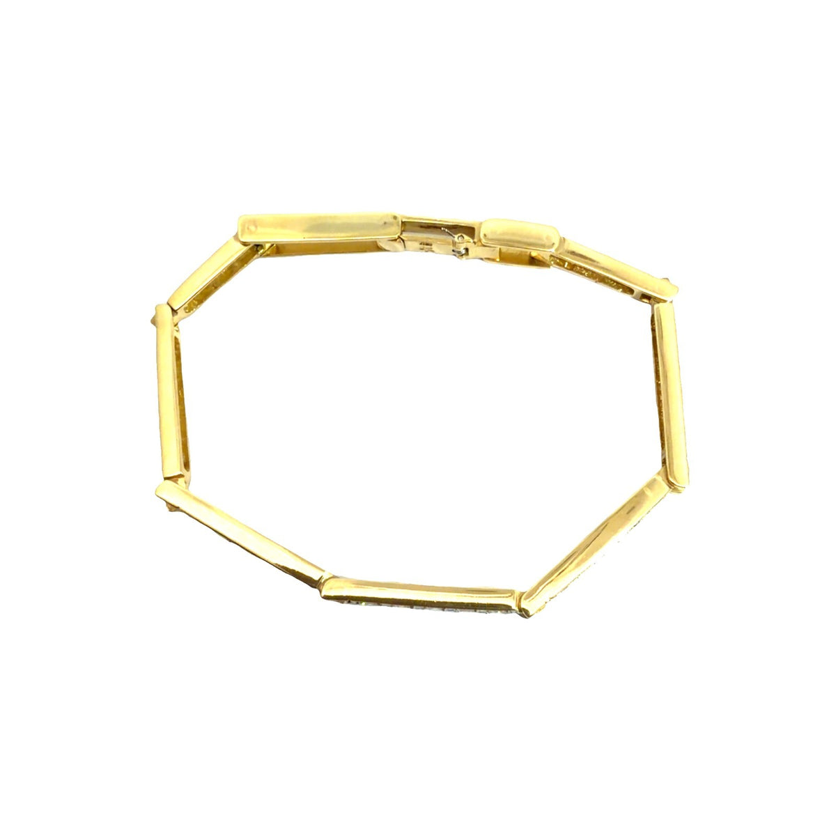 18k Yellow Gold 2.32ctw Channel Set Diamond Hinged Box Link Tennis Bracelet4