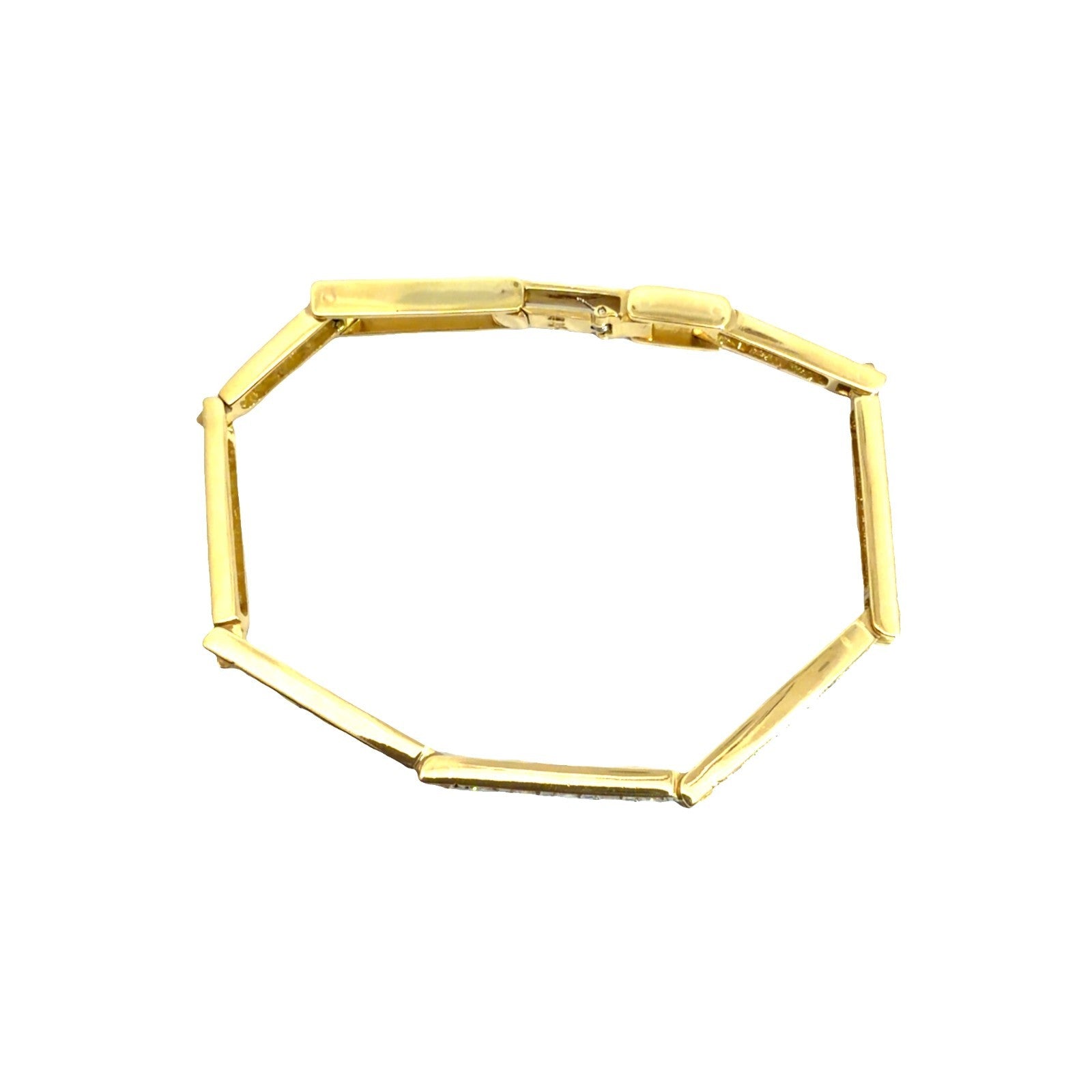 18k Yellow Gold 2.32ctw Channel Set Diamond Hinged Box Link Tennis Bracelet4