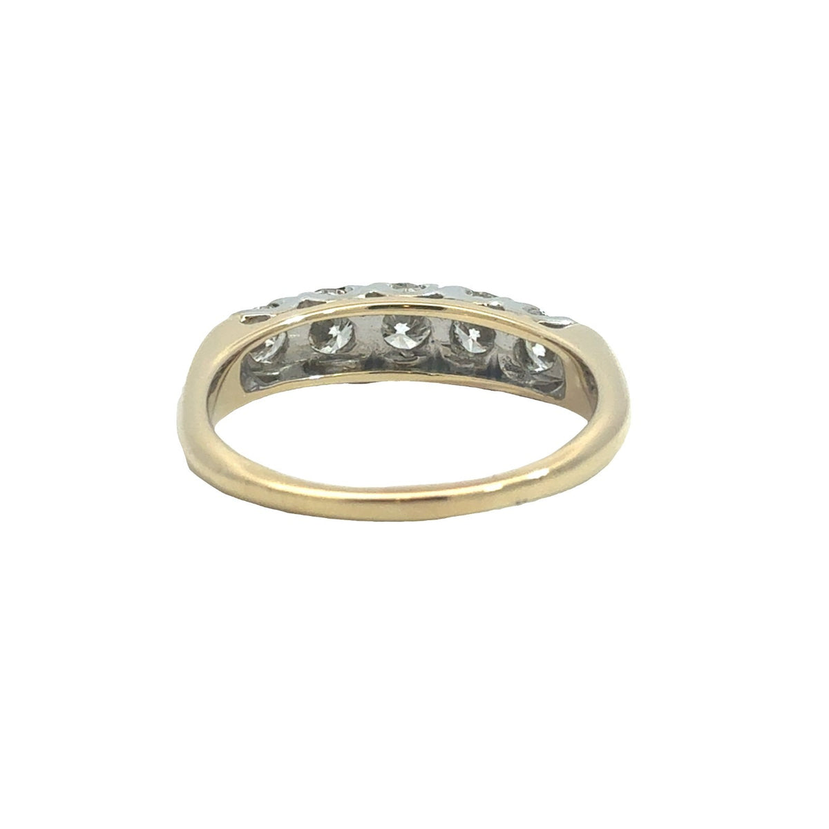 14k Yellow Gold Two-Toned 0.97ctw 5 Diamond Wedding Band Ring Size 73