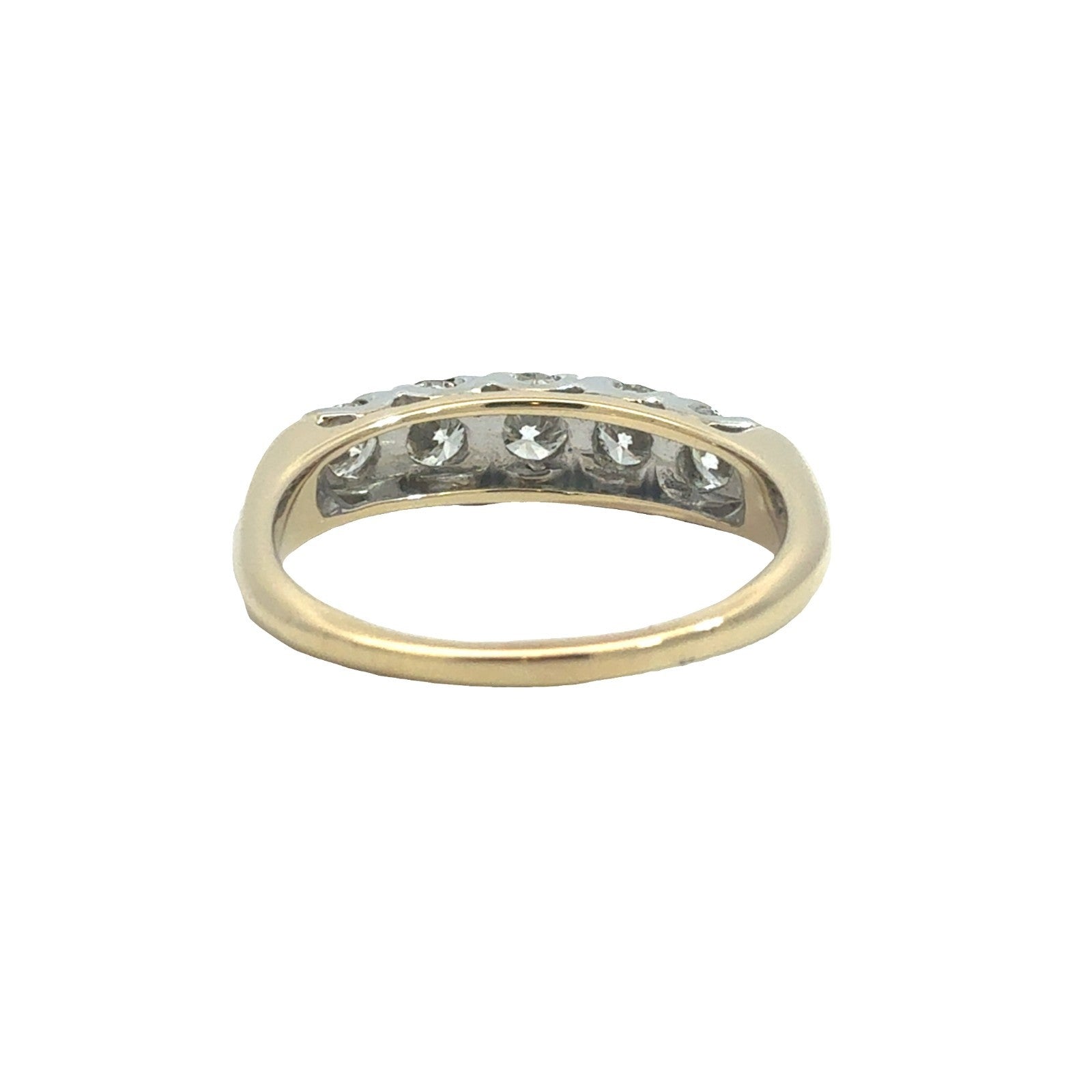 14k Yellow Gold Two-Toned 0.97ctw 5 Diamond Wedding Band Ring Size 73