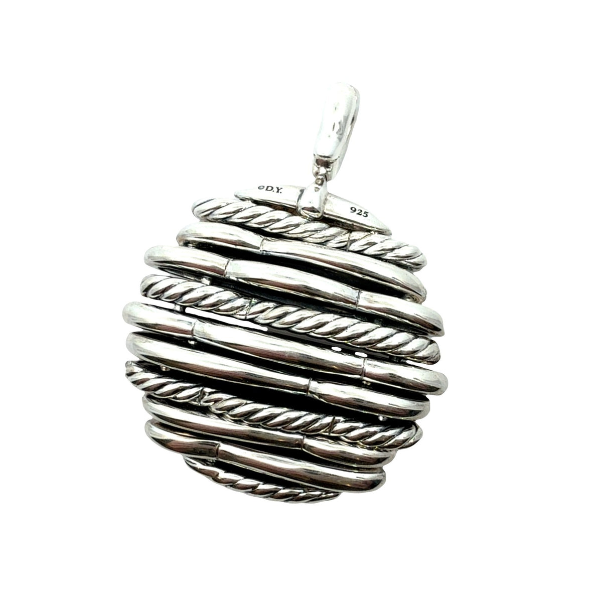 David Yurman Sterling Silver and 0.86cttw Diamond Tides Collection Pendant7