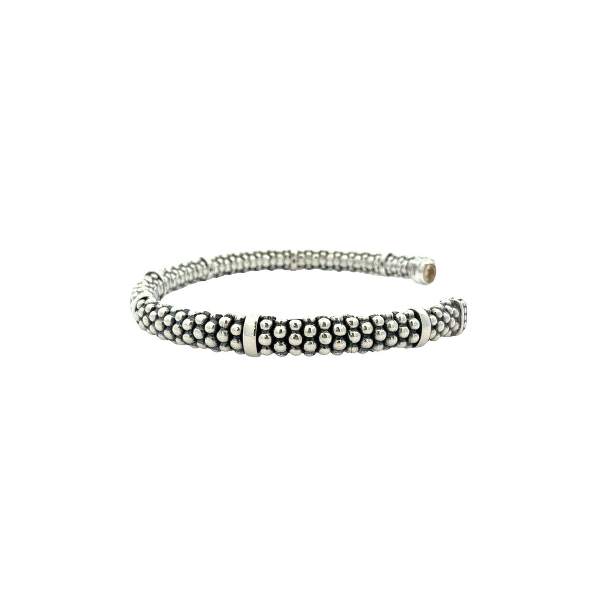 LAGOS Caviar Sterling Silver and Citrine Cuff Bracelet Medium 6.5"2