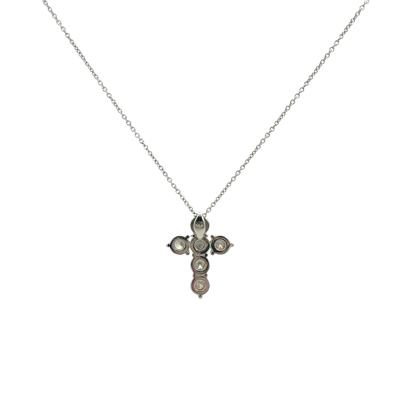 14k White Gold and 2.42cttw Diamond Cross Pendant Necklace3