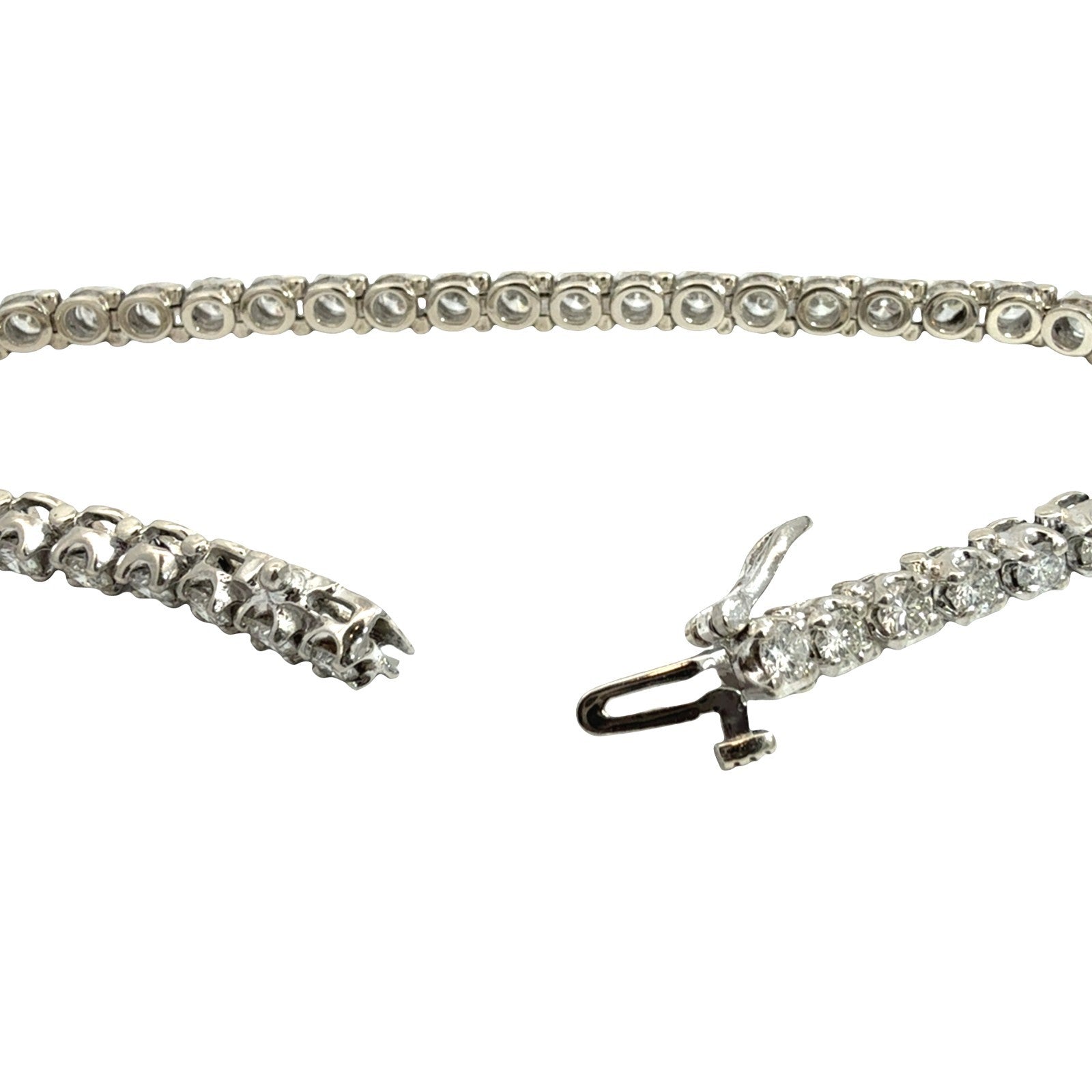 14k White Gold & 5.04cttw Diamond Tennis Bracelet 7"4