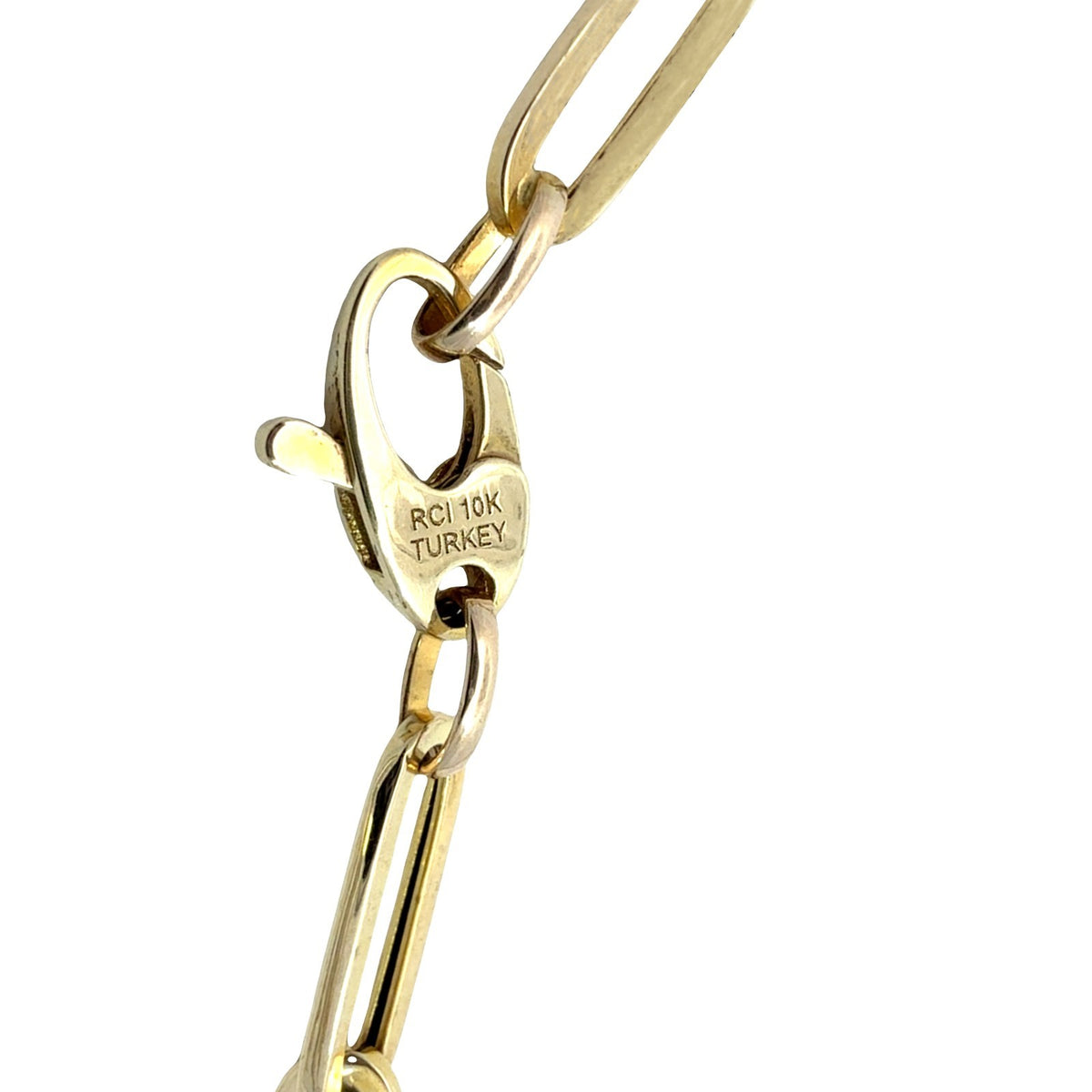 10k Yellow Gold Paperclip Link Chain Necklace 24"4