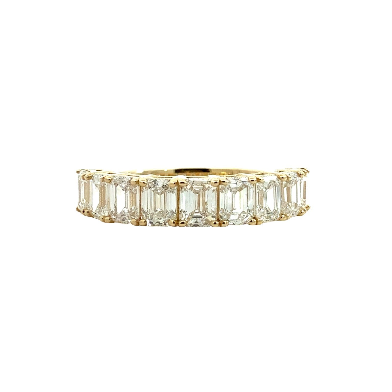 14k Yellow Gold Emerald-Cut Lab Grown 1.80cttw Diamond Half Eternity Ring0