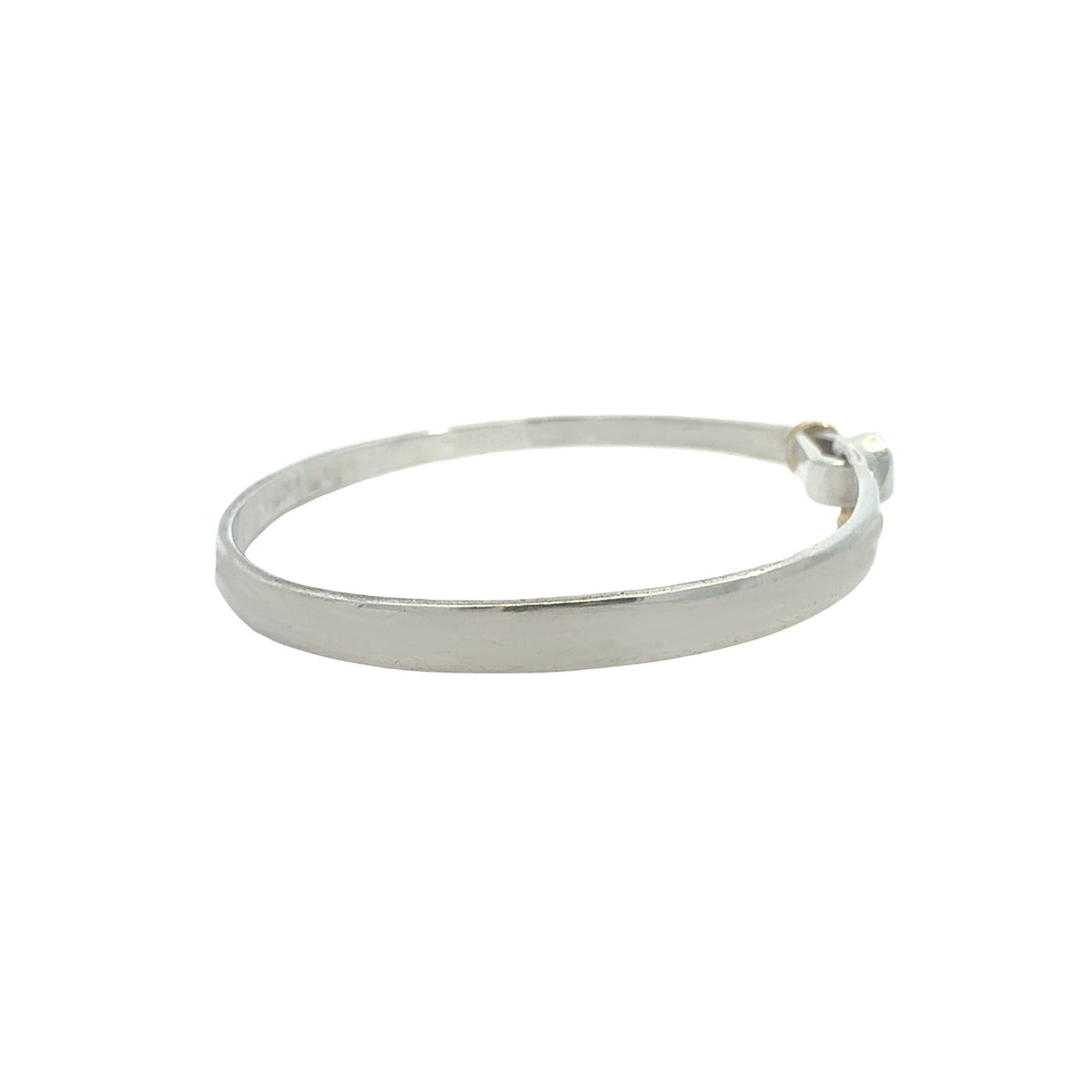 Tiffany & Co. Sterling Silver and 18k Yellow Gold Hook and Eye Bangle Bracelet5