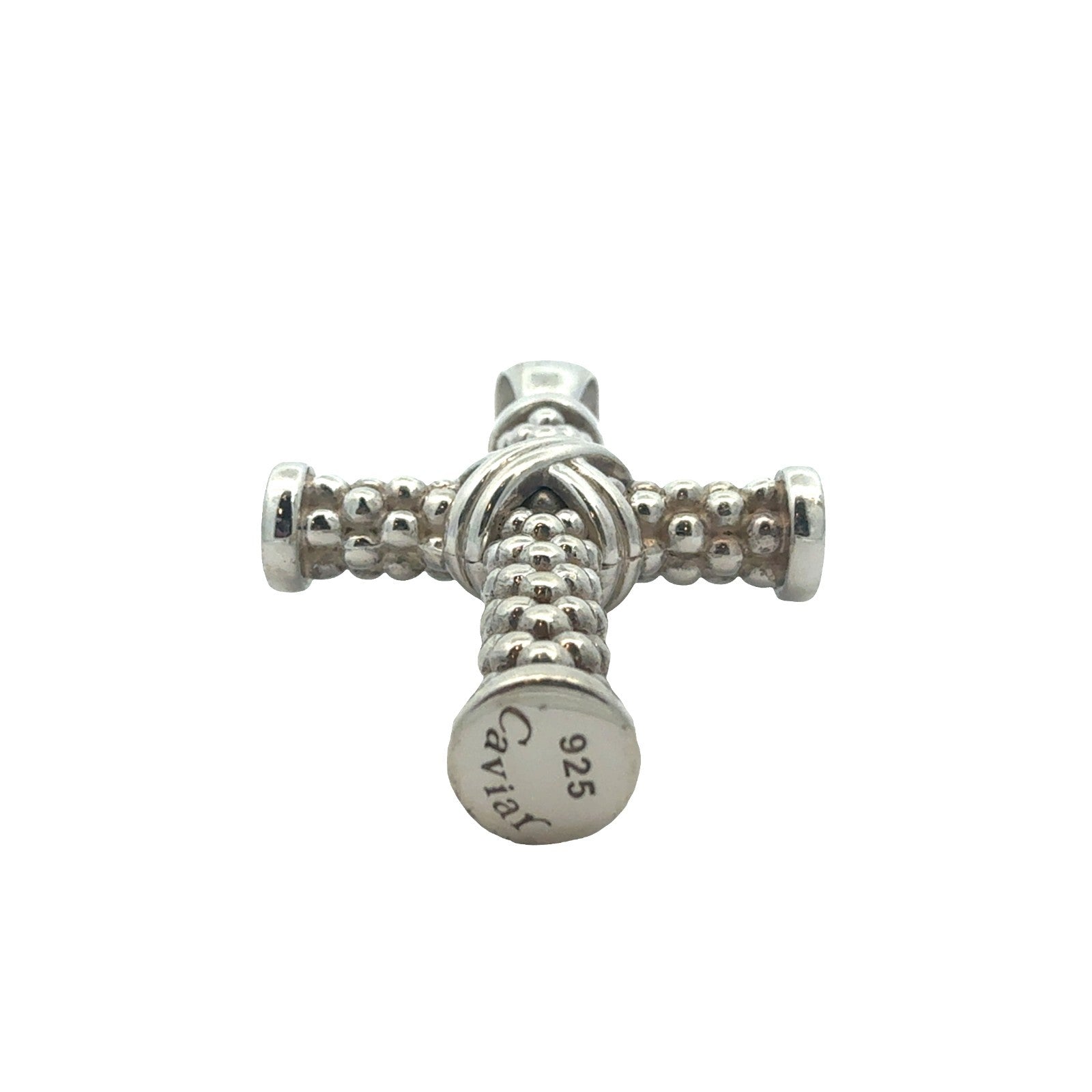Lagos Sterling Silver Caviar Beaded Cross Pendant5