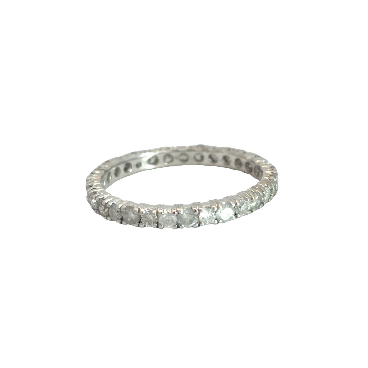 14K White Gold Diamond 1.01ctw Eternity Band Ring0