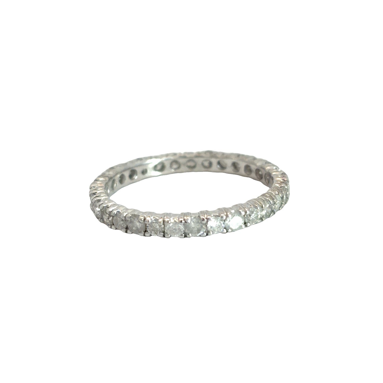 14K White Gold Diamond 1.01ctw Eternity Band Ring0