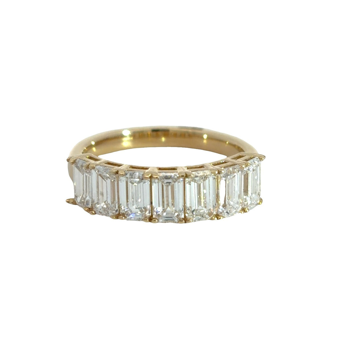 14K Yellow Gold Lab Created 2.10cttw Emerald Cut Diamond Wedding Band Ring0