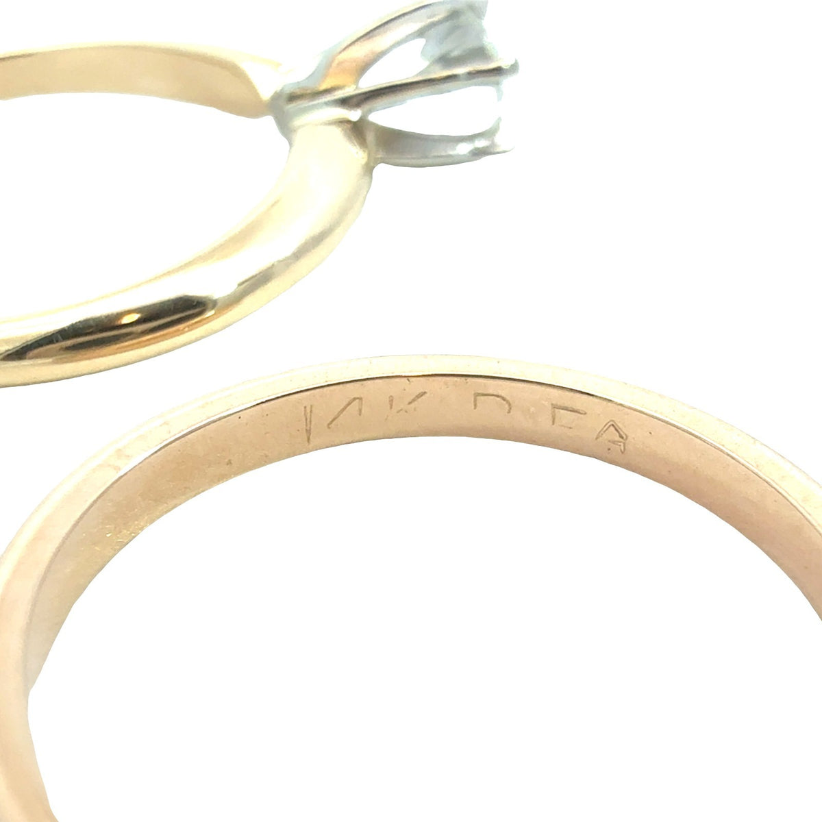 14k Yellow Gold with 0.48tcw Round Diamond Solitaire Bridal Set Size 65