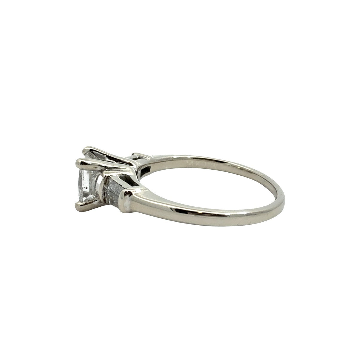 14k White Gold Princess & Baguette Three-Stone 1.17cttw Diamond Engagement Ring4