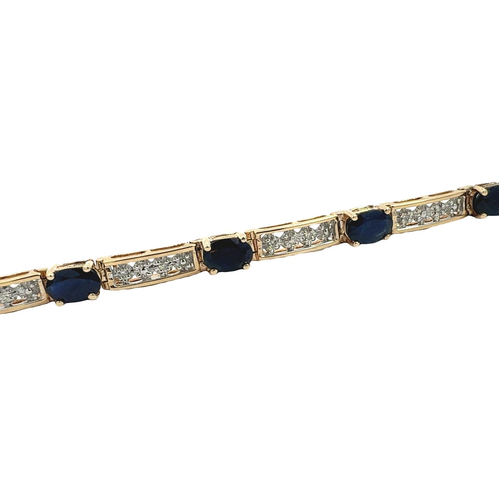 10k Yellow Gold 5.48cttw Sapphire and 0.13cttw Diamond Bracelet3