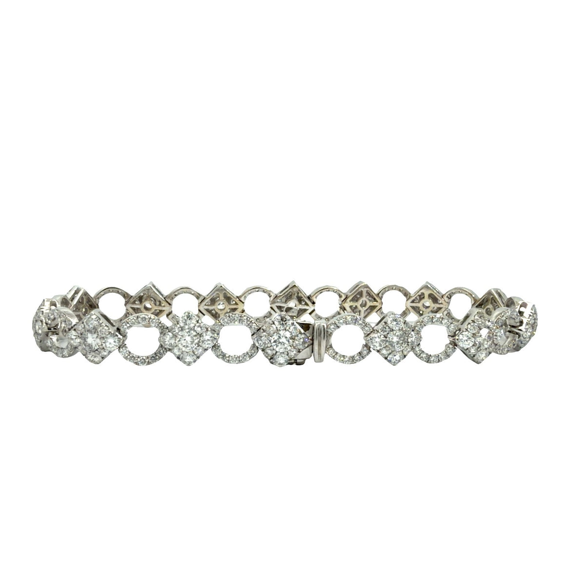 Estate 18k White Gold 6.50ctw Diamond Bracelet 7 in.1