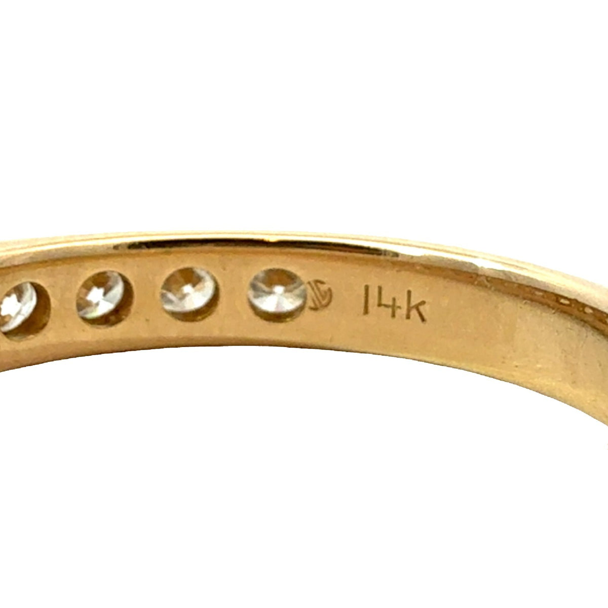 14k Yellow Gold 0.65ctw Euro Cut Diamond Band Size 76