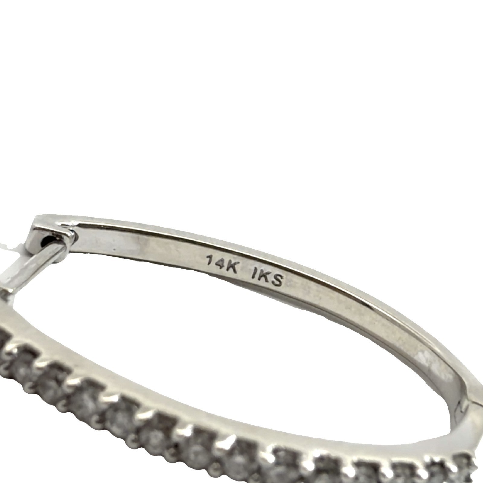 14k White Gold Hoop Earrings with (0.56ctw) Diamond3