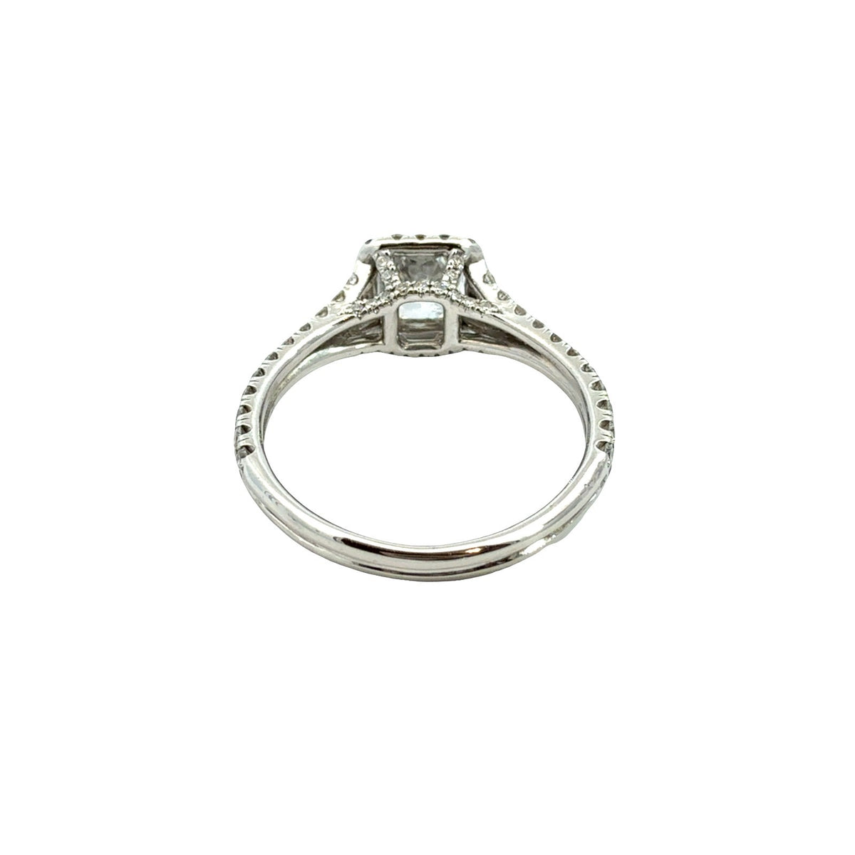 14k White Gold Split Shank 1.83cttw (1.02tcw) Diamond Halo Engagement Ring3