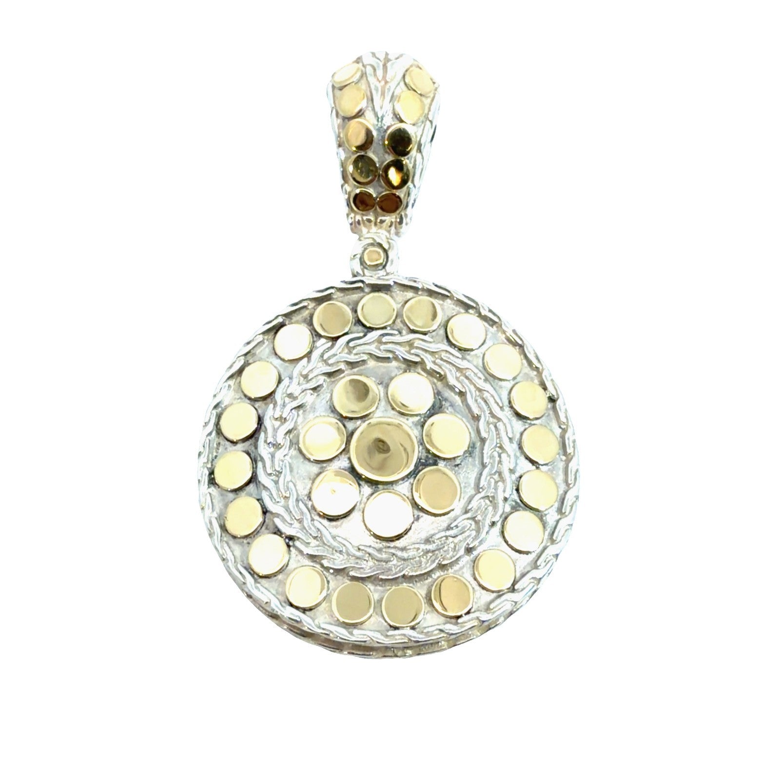 John Hardy Dot Collection Sterling Silver & 1/3 18k Yellow Gold Enhancer Pendant0