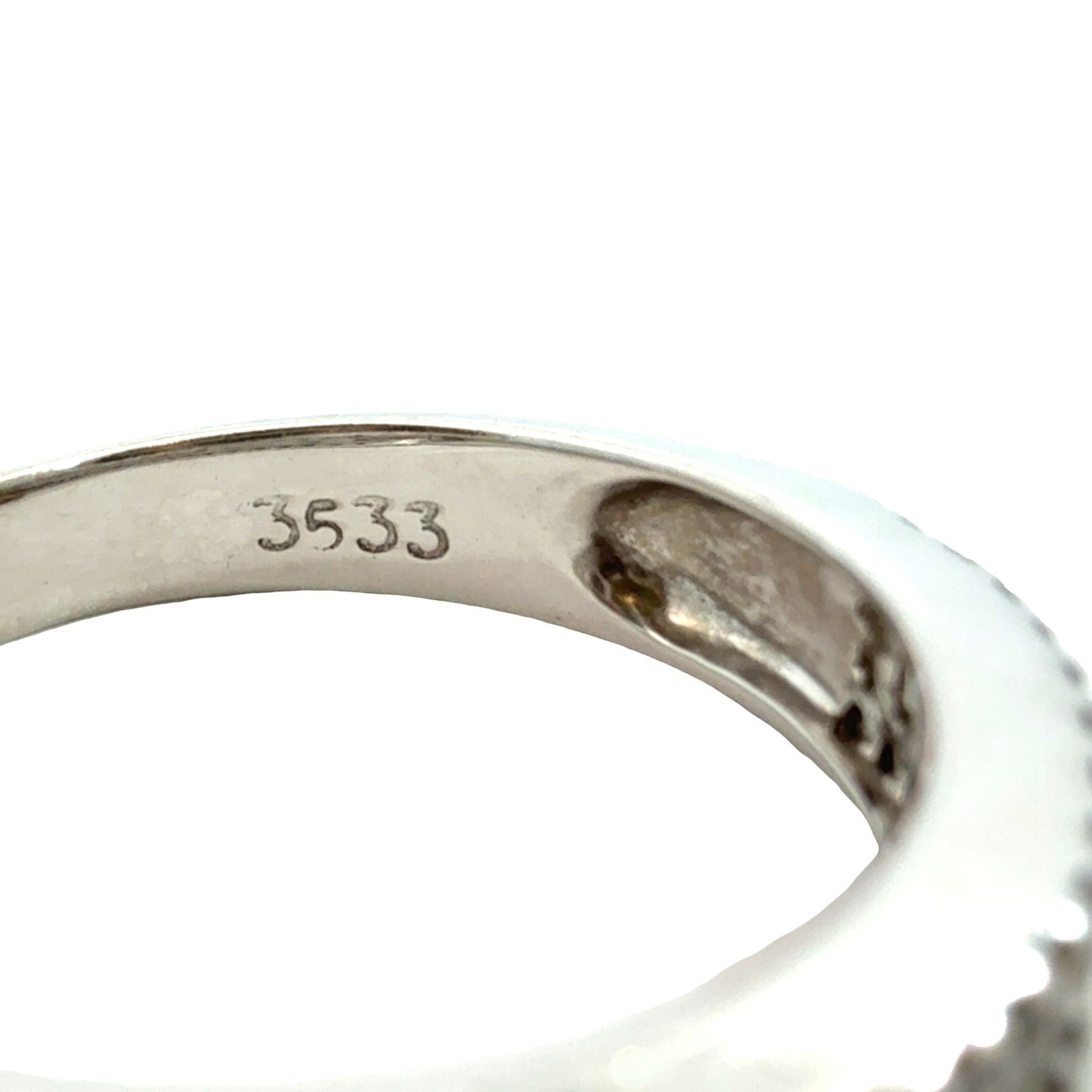 18k White Gold Round and Baguette 0.82cttw Diamond Half Eternity Ring Size 7.754