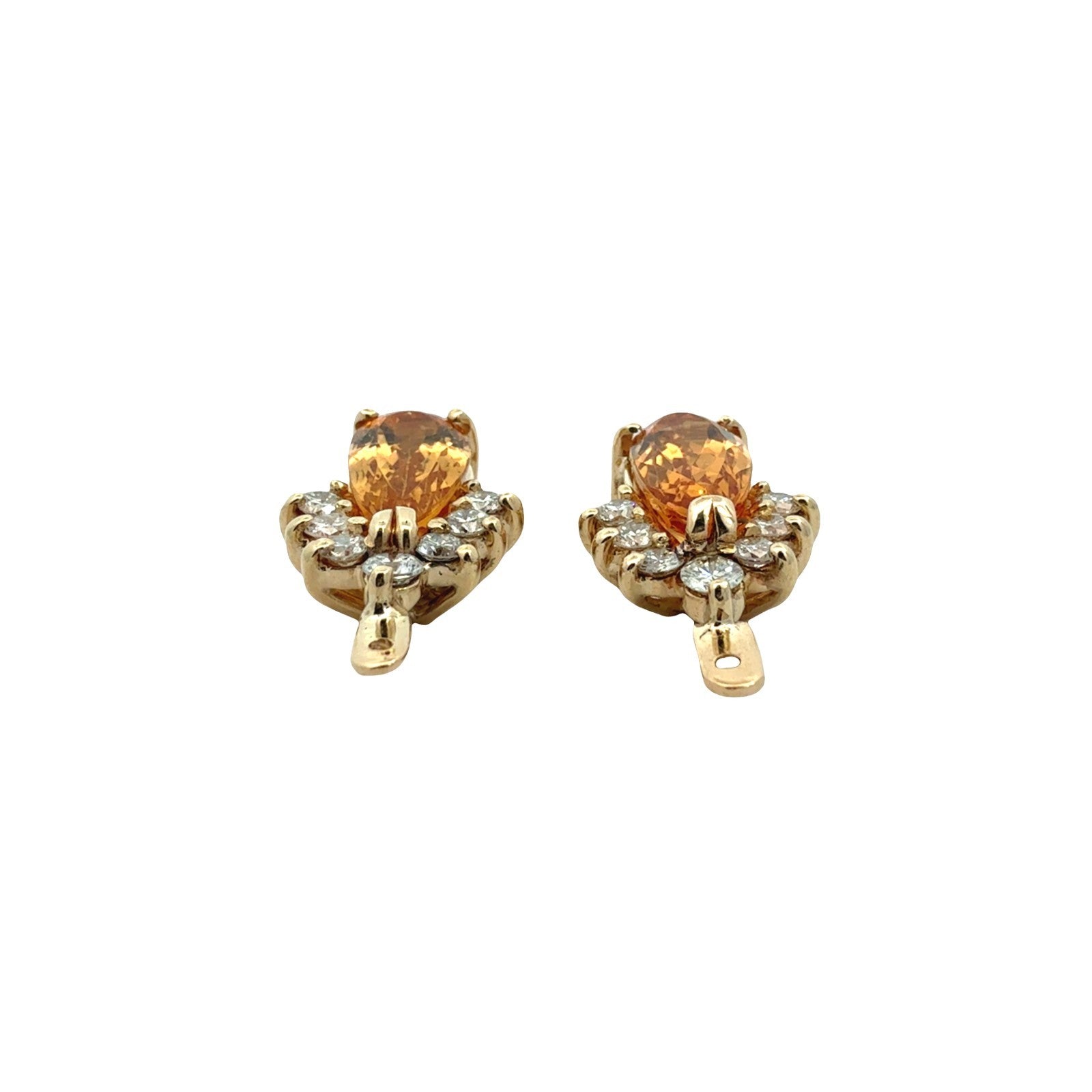 13k Yellow Gold 6.04cttw Yellow Topaz and 0.81cttw Diamond Earring Jackets4