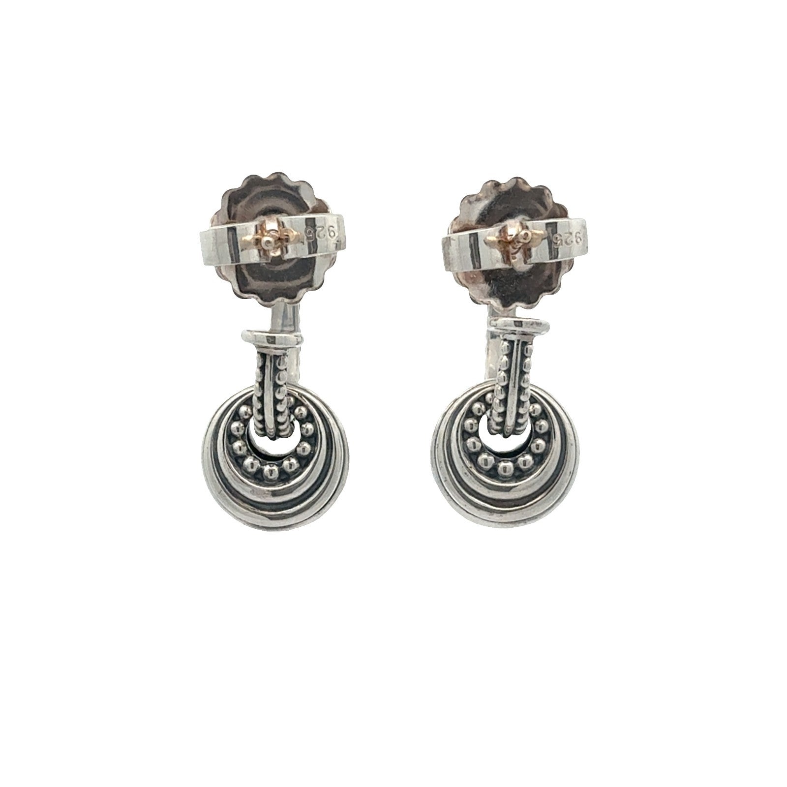 Lagos Sterling Silver Caviar Fluted Disc Hoop Earrings3