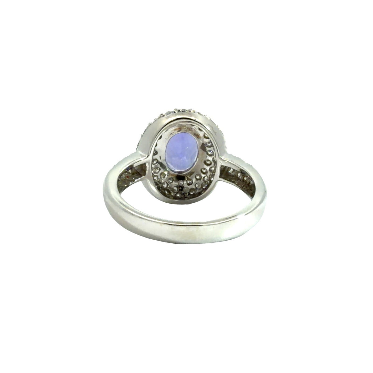 18k White Gold Oval 2.23tcw Tanzanite 1.03cttw Diamond Triple Halo Ring Size 7.52
