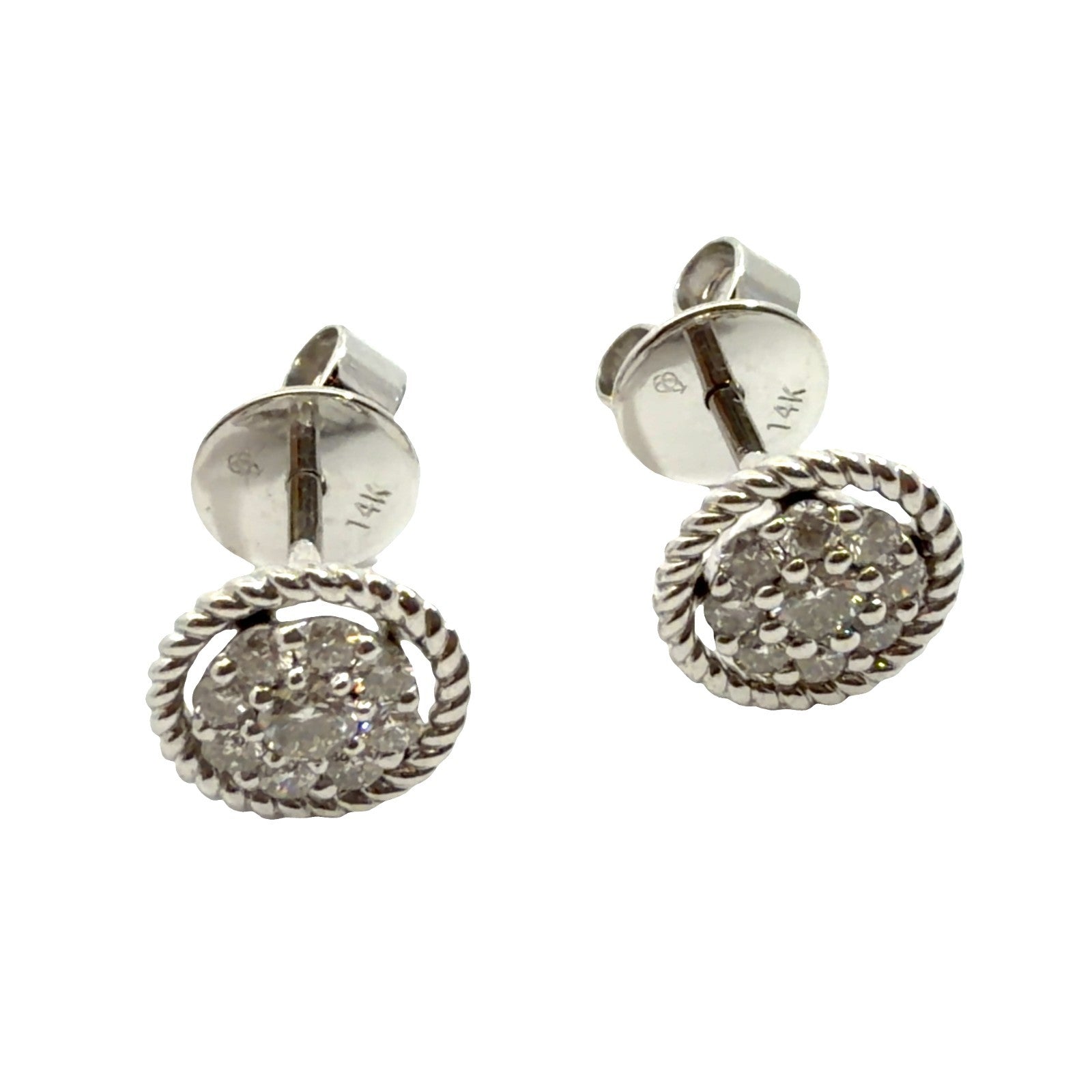 14k White Gold 0.31ctw Diamond Earrings2