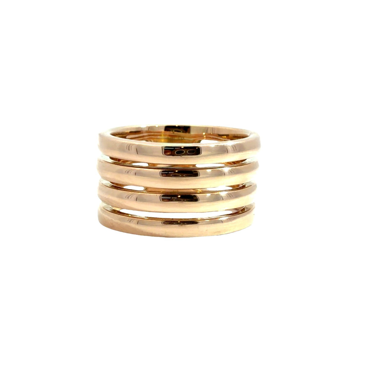 14k Rose Gold Ribbed Band Ring0