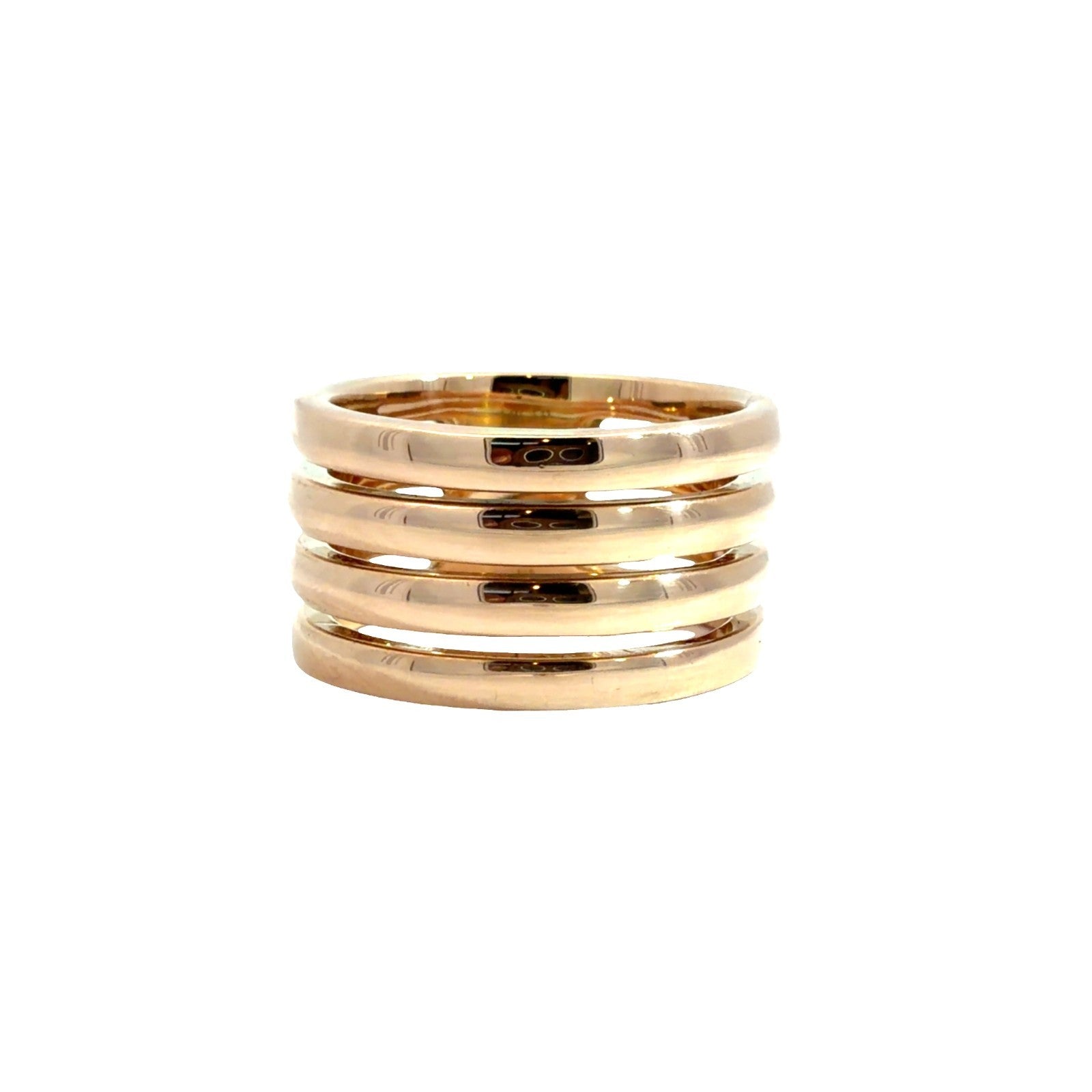 14k Rose Gold Ribbed Band Ring0