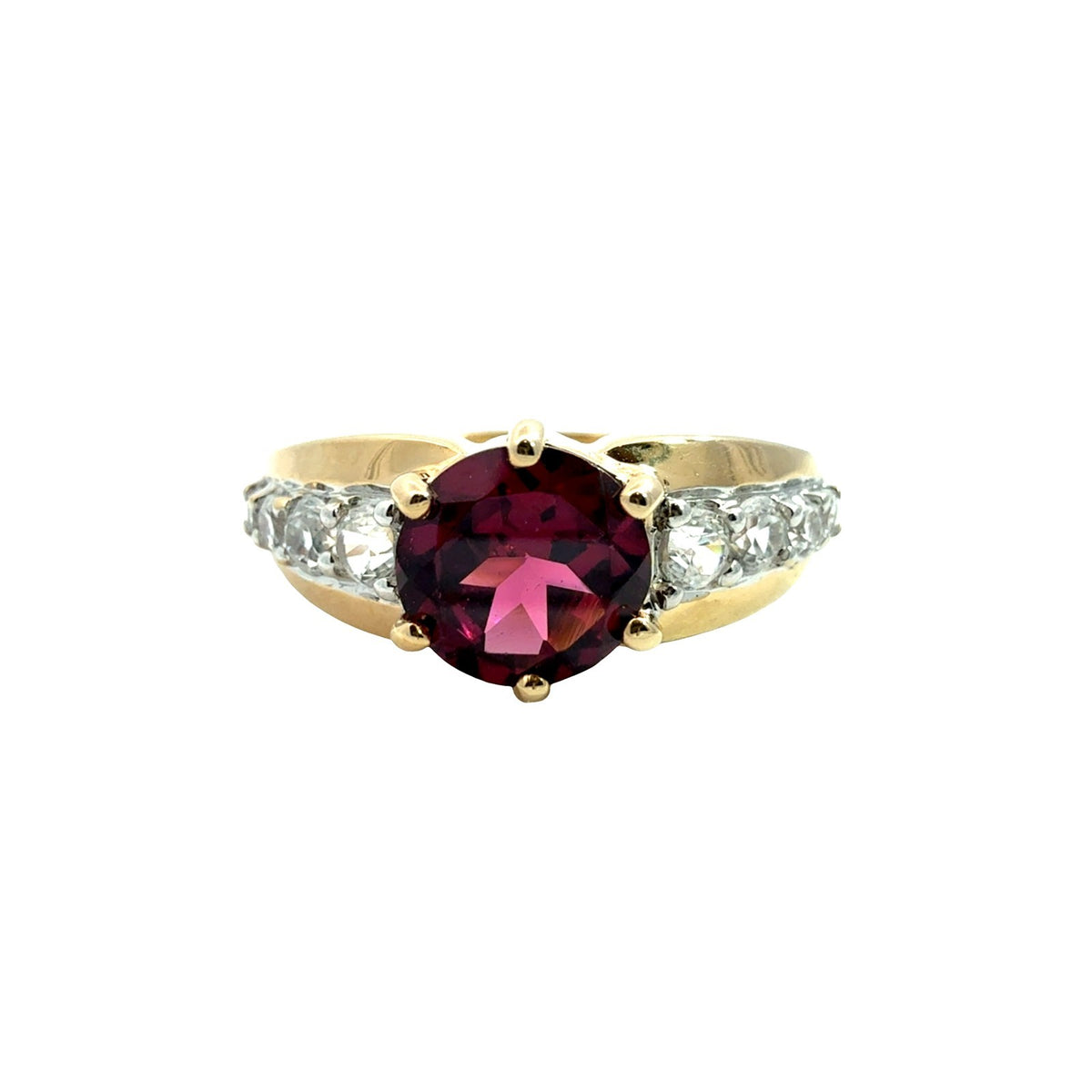 10k Yellow Gold 0.98tcw Tourmaline and 0.24cttw Topaz Ring0