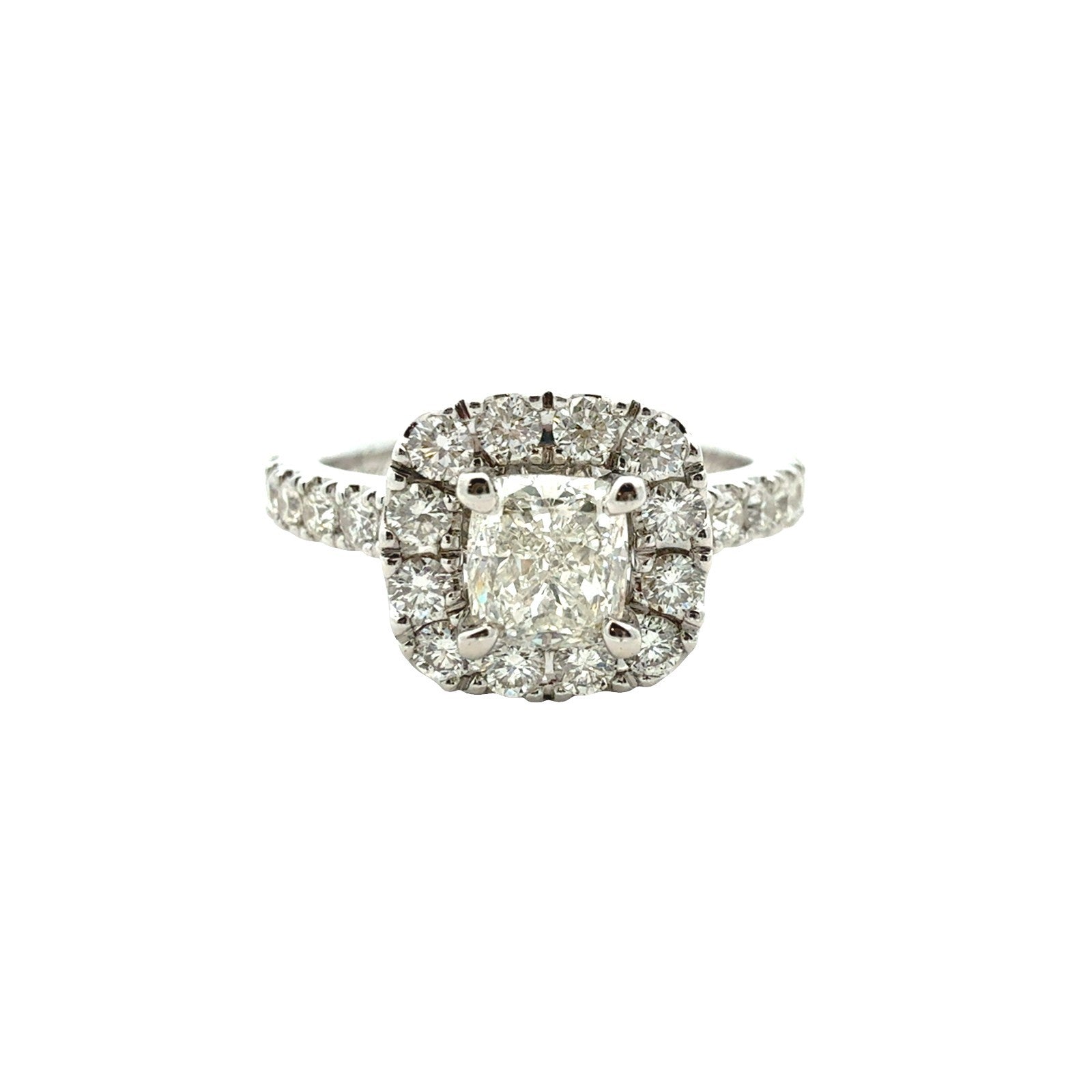 Neil Lane 14k White Gold Cushion-Cut 1.34cttw Diamond Halo Engagement Ring0