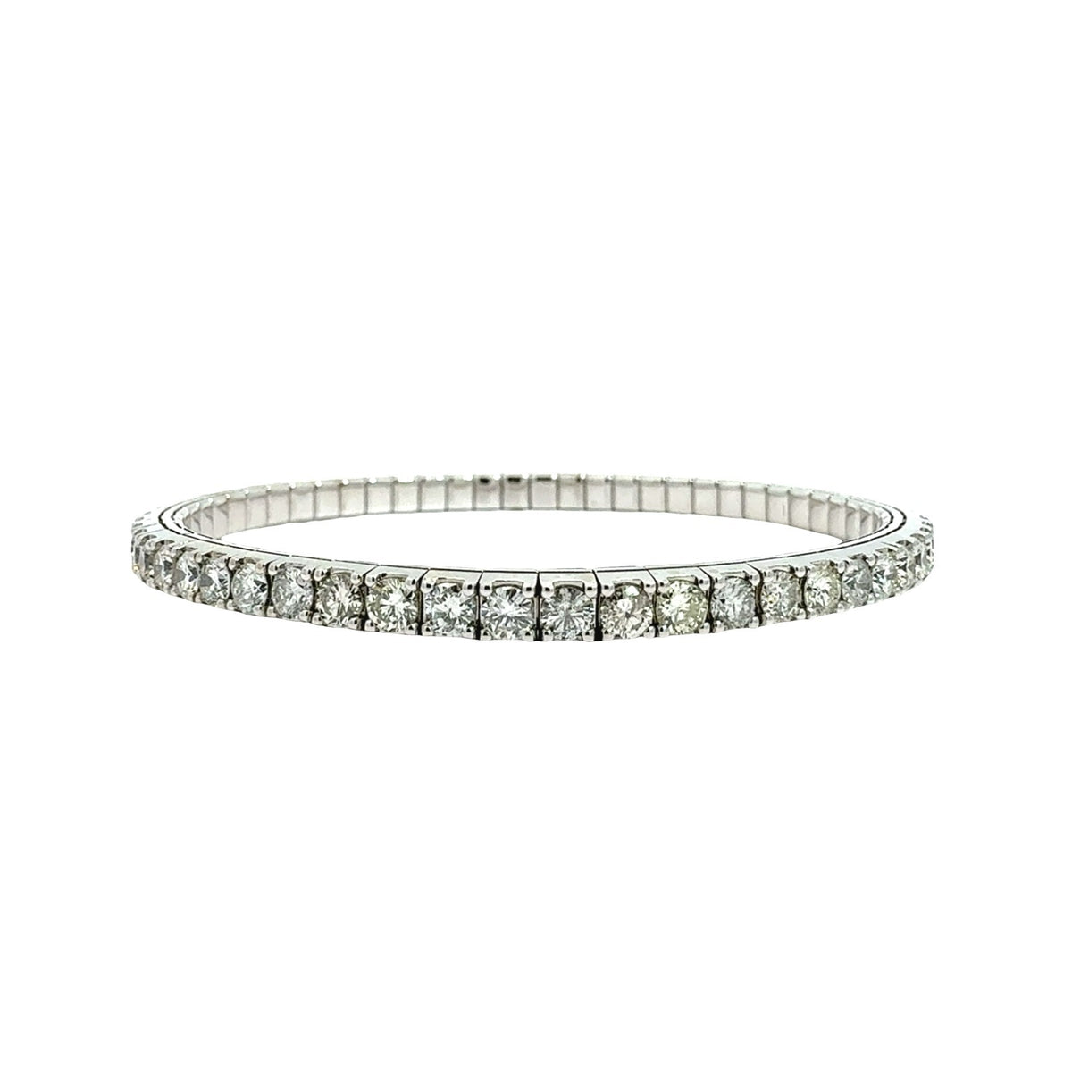NEW 14k White Gold 6.55cttw Diamond Flexible Tennis Bracelet0