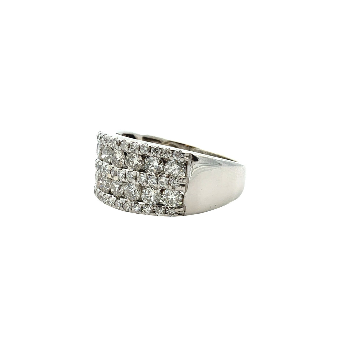 14k White Gold Five-Row 1.55cttw Diamond Band Ring4