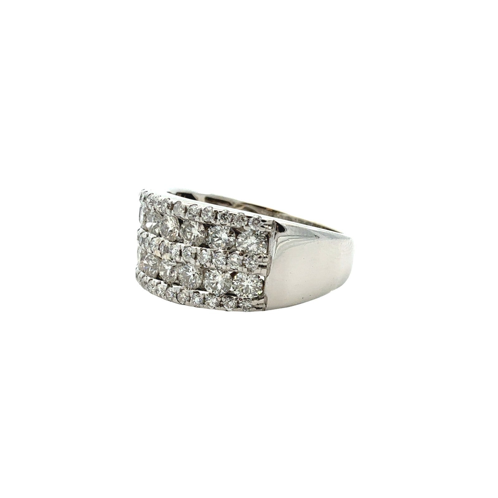 14k White Gold Five-Row 1.55cttw Diamond Band Ring4