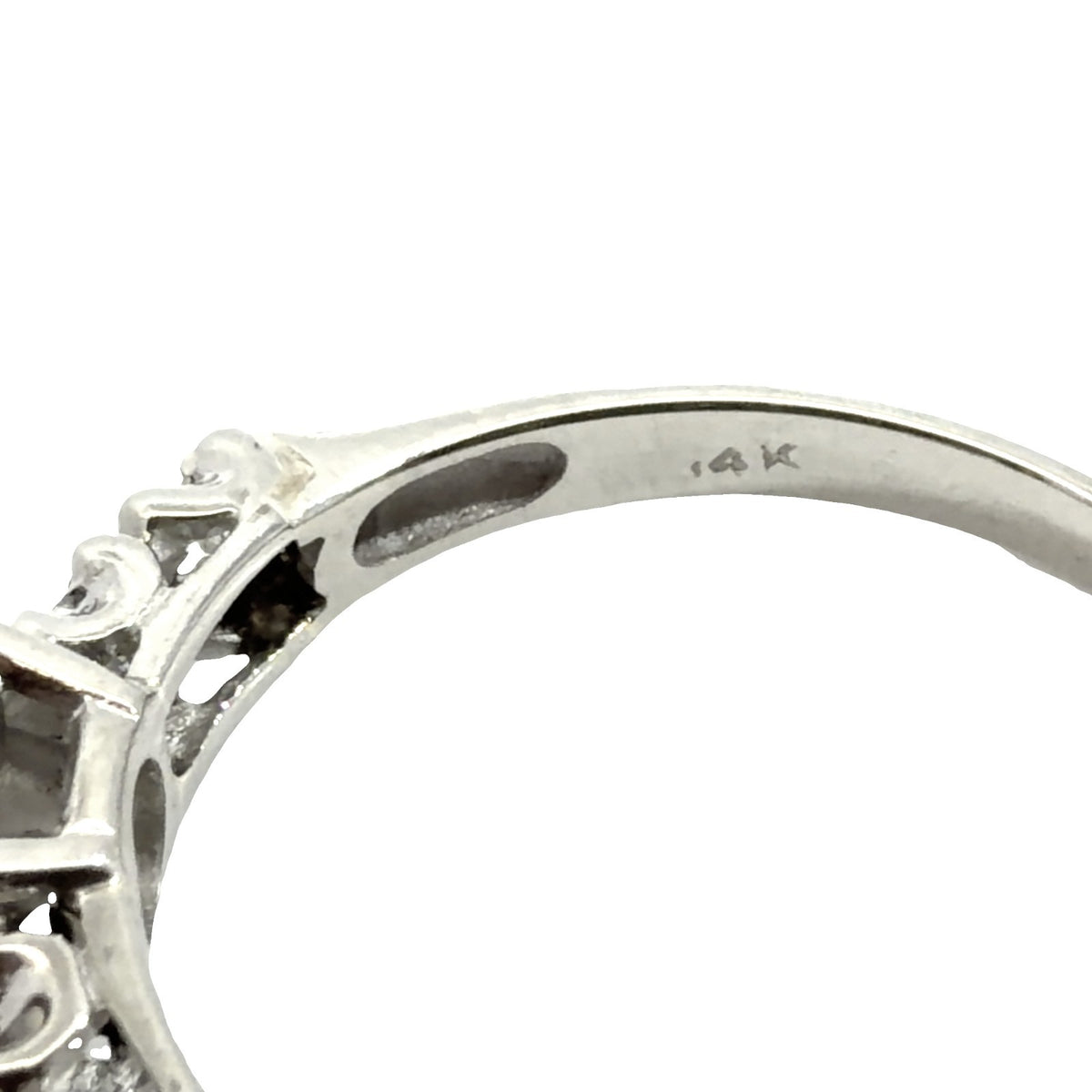 Vintage Stamped 14k White Gold 1.15ctw (0.72ctw) Diamond Wedding Sett Size 77