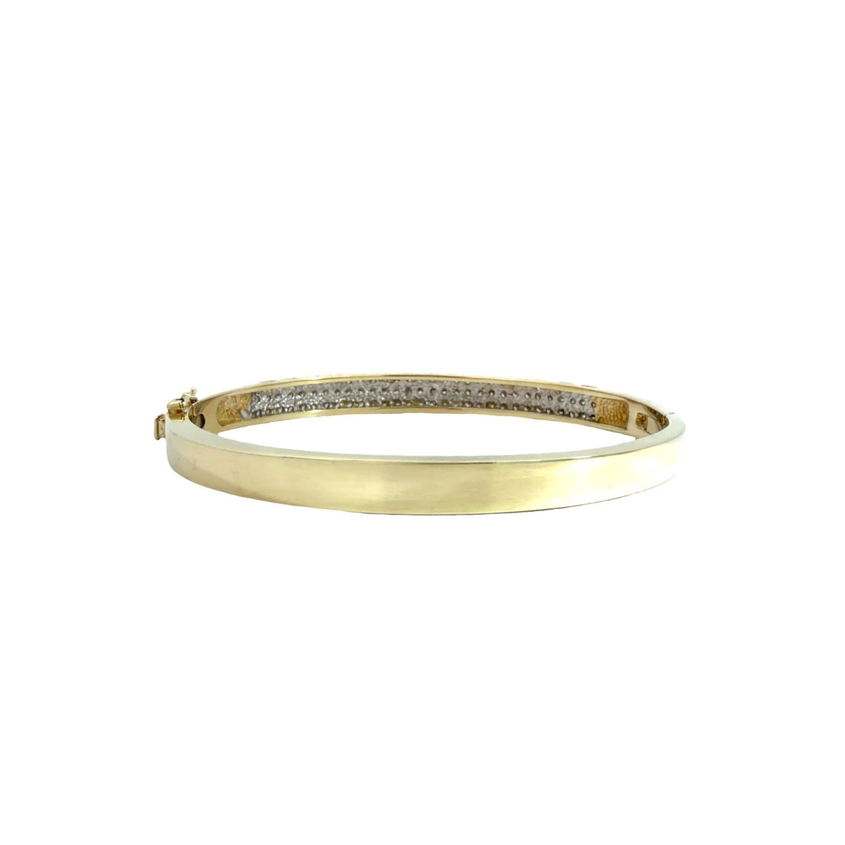 14k Yellow Gold Multi-Row 2.39cttw Diamond Pavé Hinged Bangle Bracelet 6.75"2