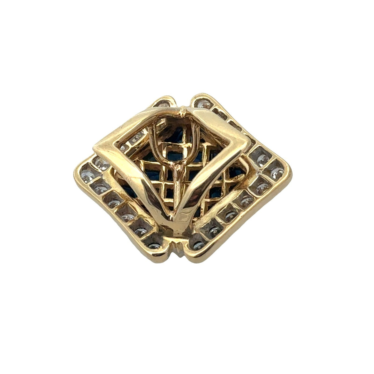 18k Yellow Gold 1.62cttw Sapphire & 061cttw Diamond Pendant5