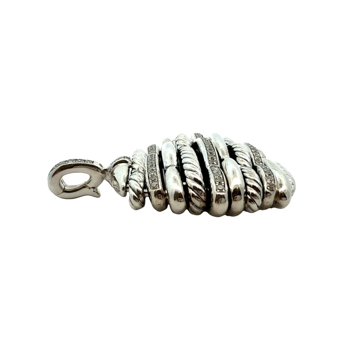 David Yurman Sterling Silver and 0.86cttw Diamond Tides Collection Pendant3