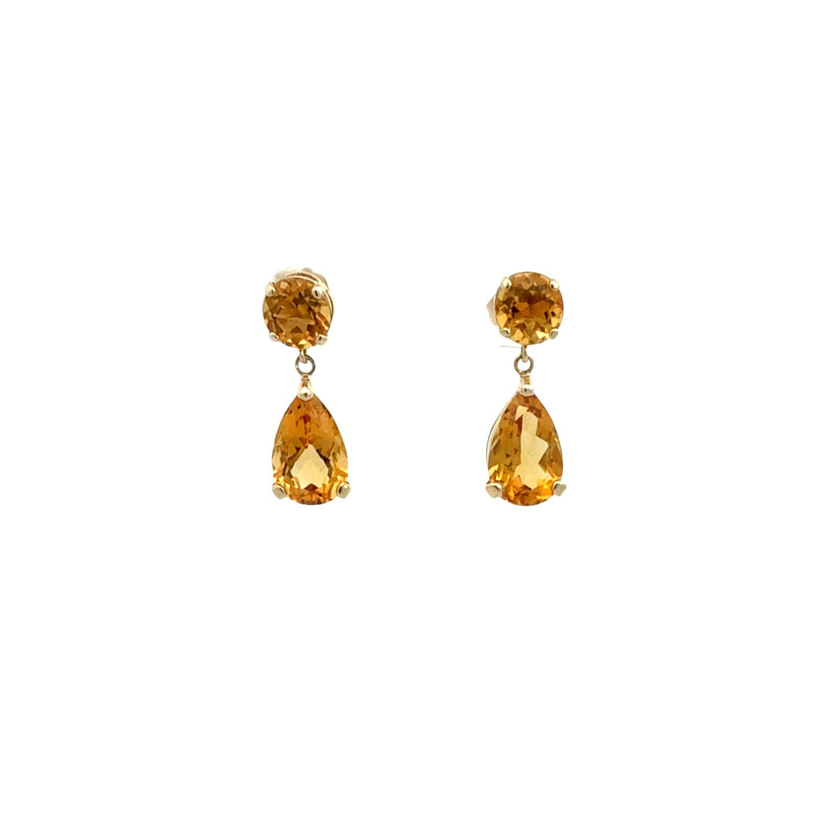 10k Yellow Gold 2.86cttw Citrine Teardrop Earrings1