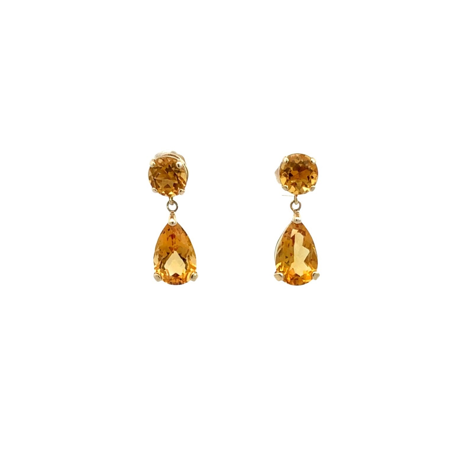 10k Yellow Gold 2.86cttw Citrine Teardrop Earrings1