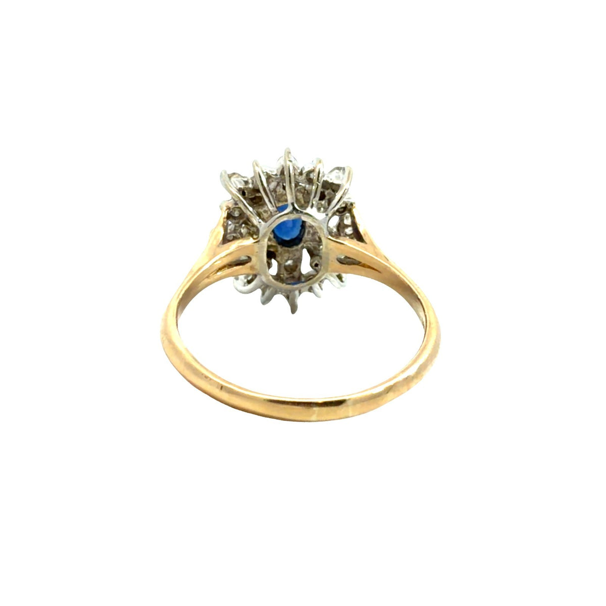 14k Multi-Tone Gold 0.69cttw Diamond and 0.56cttw Sapphire Ring Size 6.752