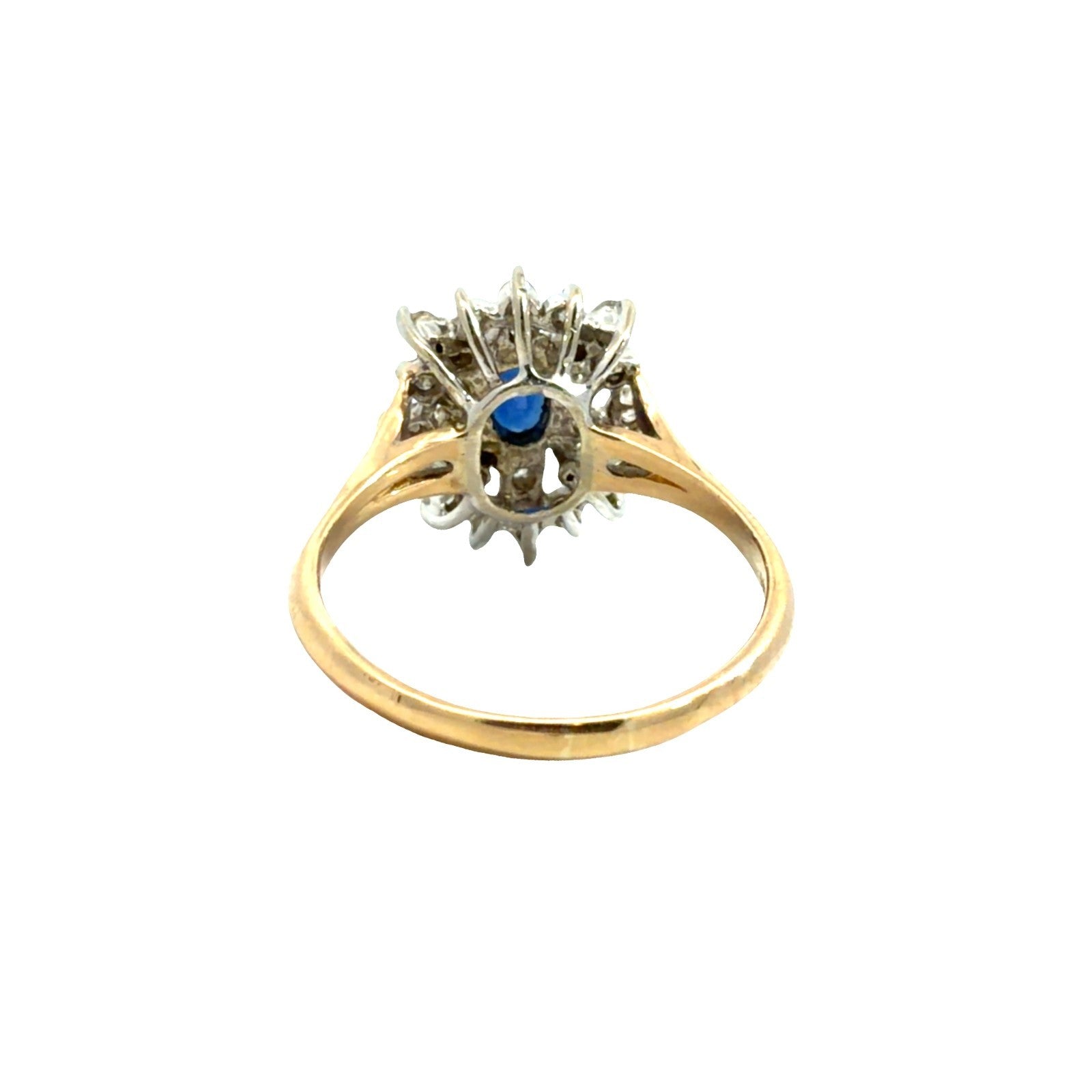 14k Multi-Tone Gold 0.69cttw Diamond and 0.56cttw Sapphire Ring Size 6.752