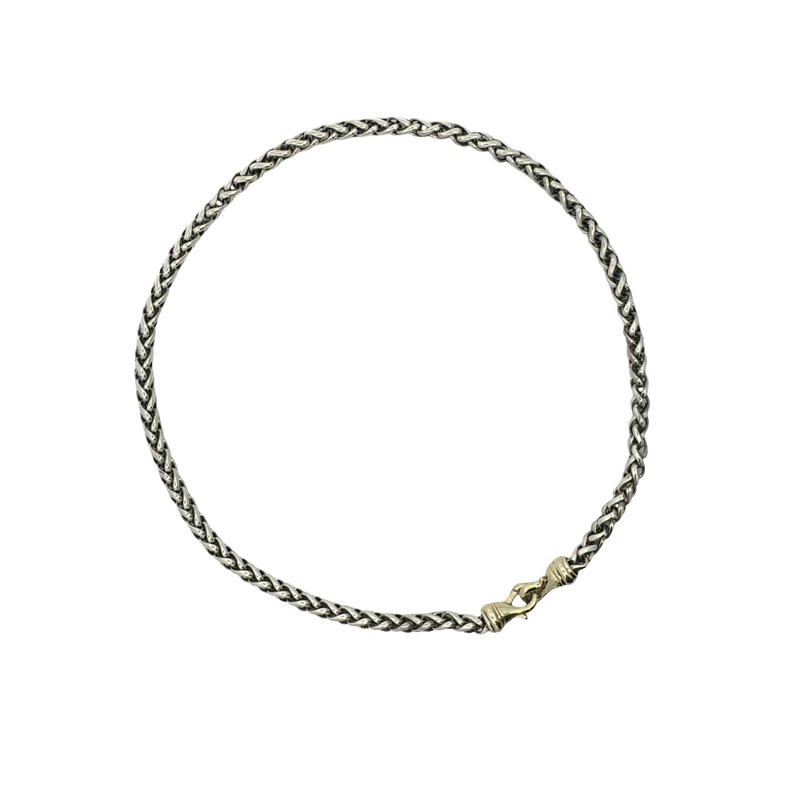 David Yurman Sterling Silver Chain Necklace with 14k Yellow Gold Clasp 20"0