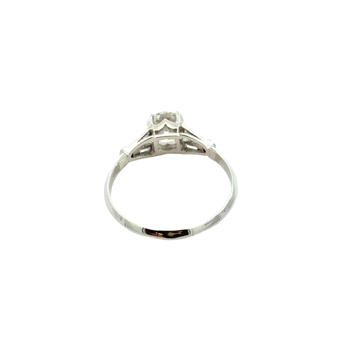 Vintage Platinum 1.46cttw Diamond Split Shank Euro-Cut Engagement Ring4