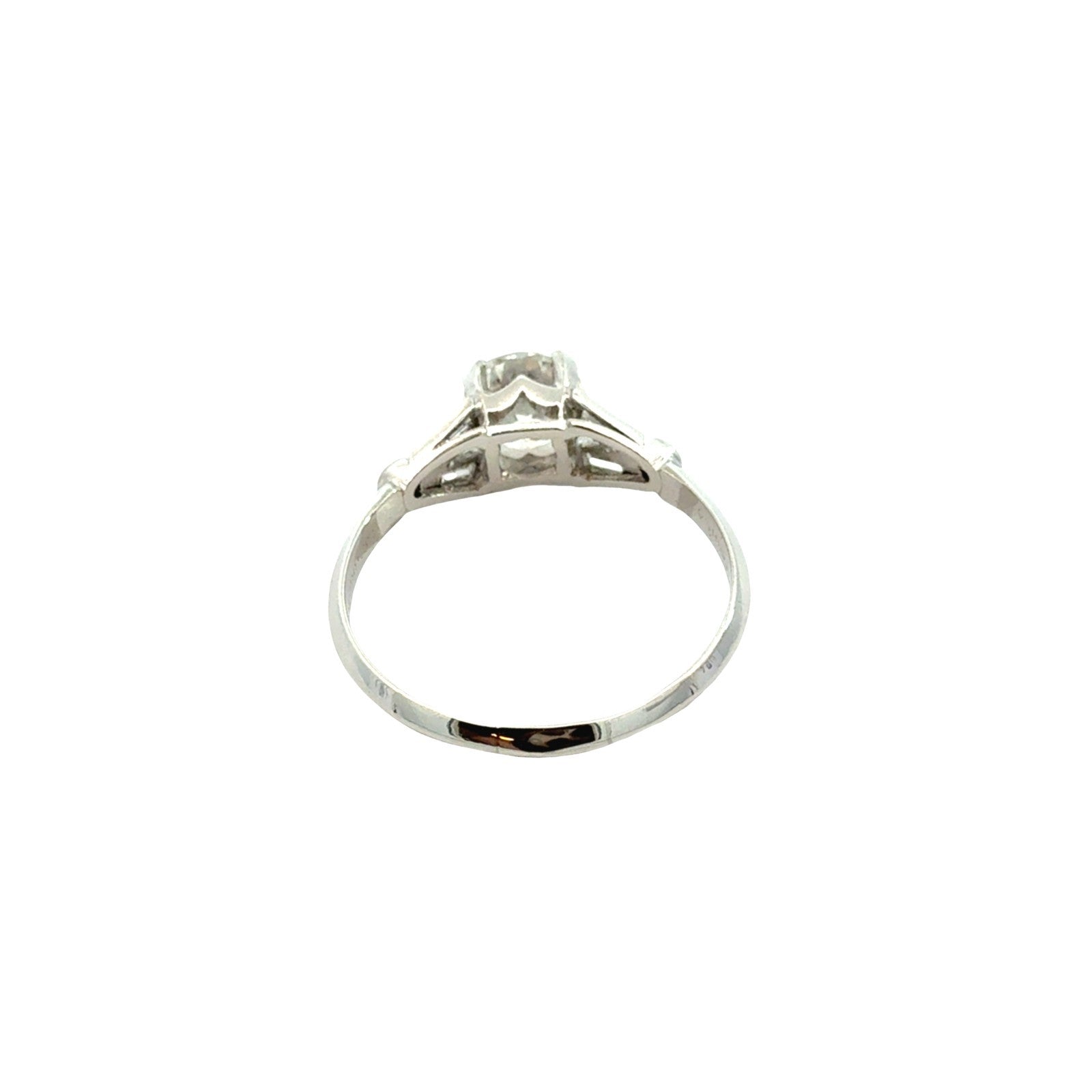 Vintage Platinum 1.46cttw Diamond Split Shank Euro-Cut Engagement Ring4